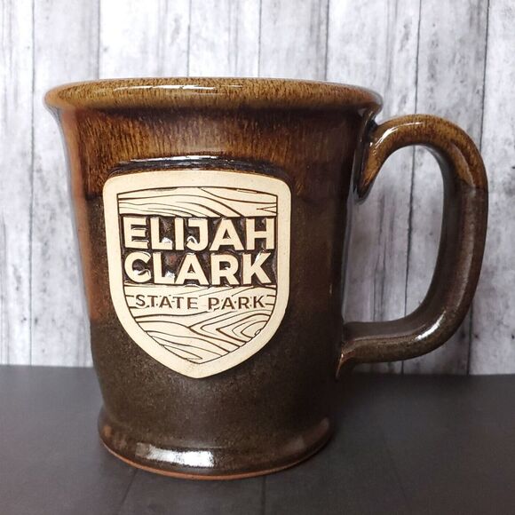 Sunset Hill Stoneware Elijah Clark State Park Mug Brown Lincolnton Georgia - Picture 1 of 9